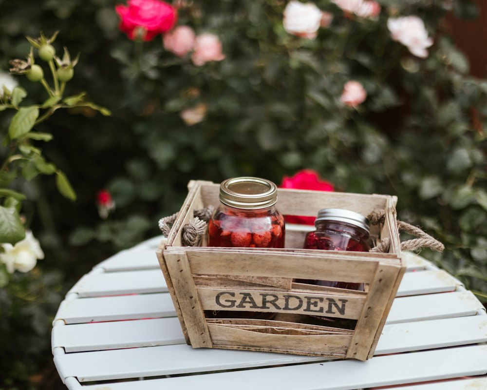 A gift box of jams, apple butter and dried apple rings